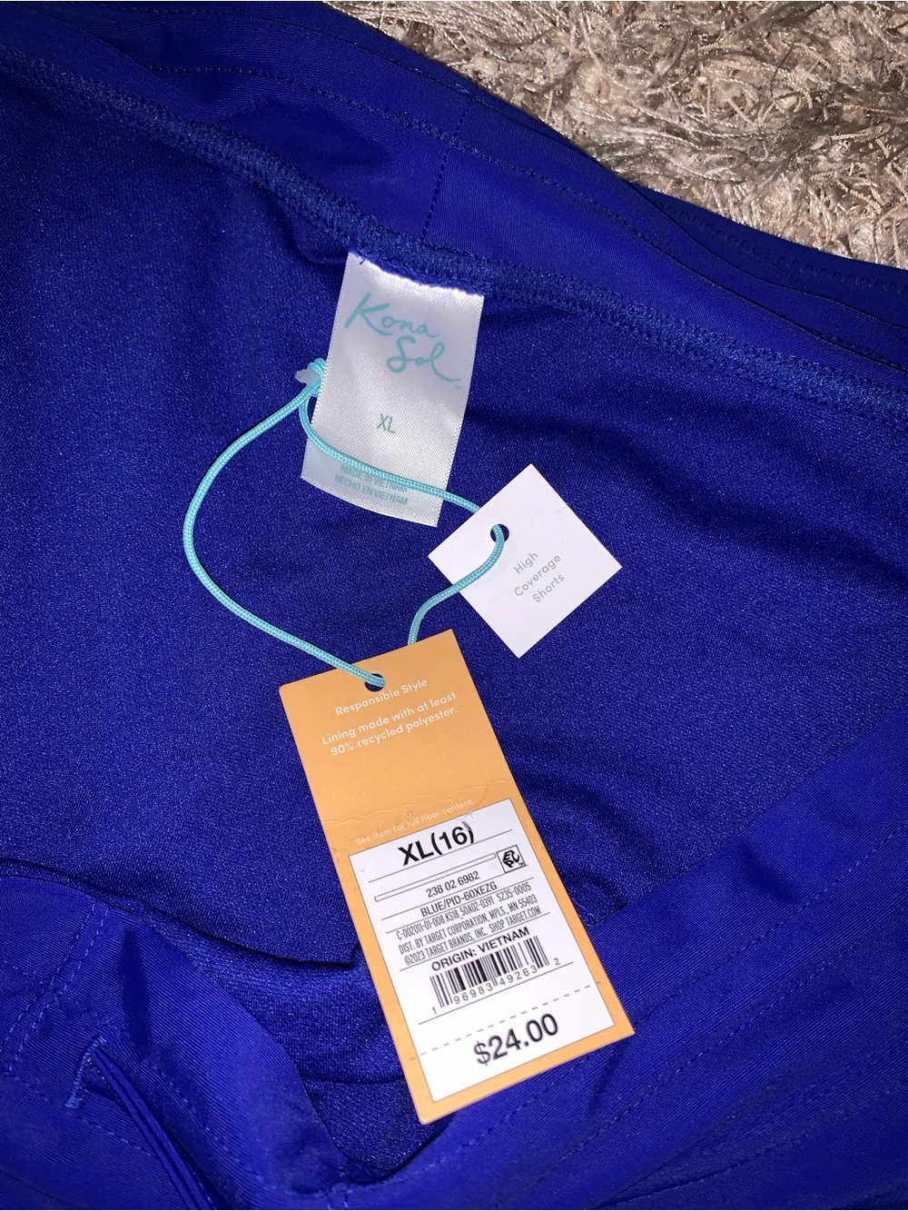 Kona Sol Bold Blue Swim Short Bottoms size XL NWT - Picture 2 of 4